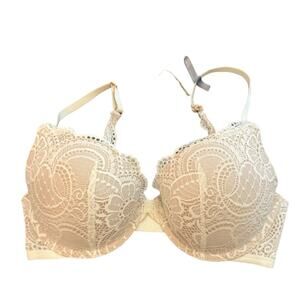 aerie Real Power Convertible Plunge Push Up Bra - White Nude Size 32D